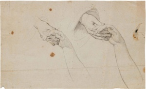 Giovanni Battista Ciolina, Studio di mani, 1886, matita su c...